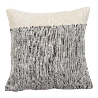 Decorative Gray Kilim Pillow Cover For Sale