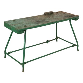 Industrial Green Workbench, 1950s For Sale