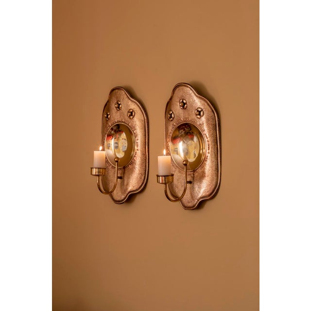Hollywood Regency Brass Wall Sconces, 1970s, Set of 2 For Sale - Image 9 of 9