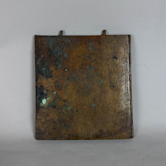 Metal Triptych Sacred Icon Journey Christ Madonna, 1890s, Brass For Sale - Image 7 of 11
