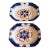 Antique Gaudy Welsh Crescent Pinwheel Flow Blue Set of 2 Vegetable Dishes, Circa 1840s For Sale