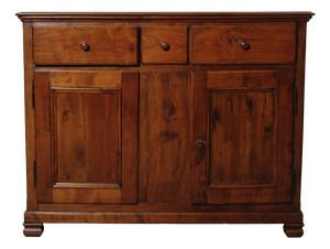 19th Century Rustic Italian Walnut Sideboard with Doors and Drawers