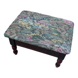 1970s Small Wooden Stool With Storage For Sale