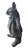 An exceptional and highly charming vintage anthropomorphic cast iron garden statue depicting a refined gentleman mouse...