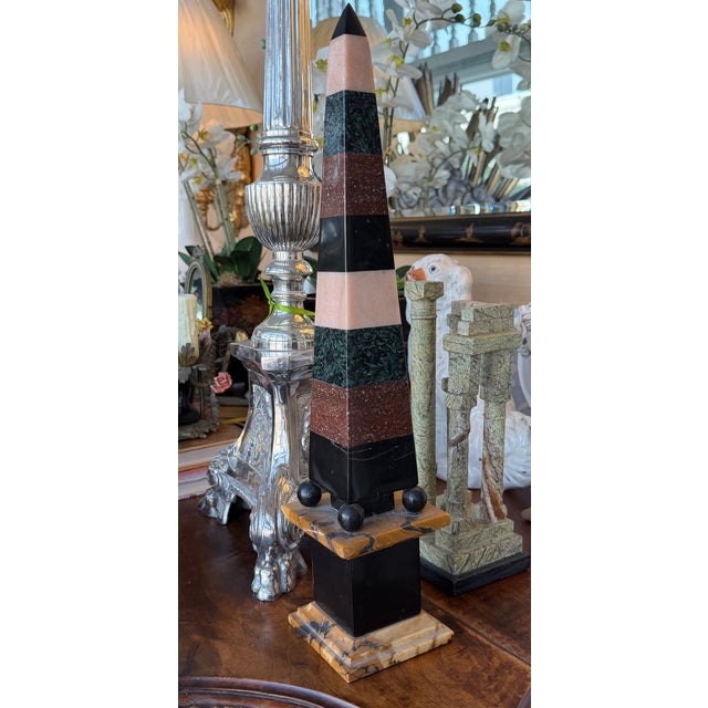 Antique Grand Tour Marble Inlaid Obelisk For Sale In Los Angeles - Image 6 of 6