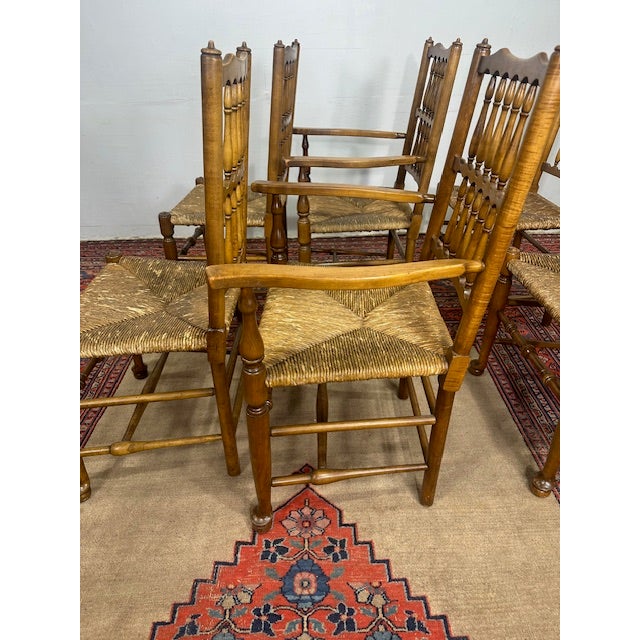 1960s Set of 6 Stickley Style Fayetteville Ny Solid Wood Spindle-Back Chairs For Sale In New York - Image 6 of 10