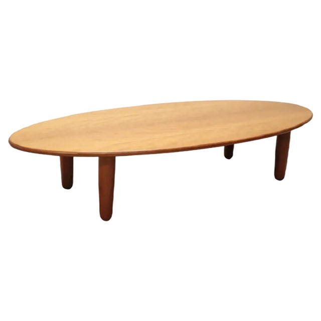 Large Oval Coffee Table by Cassina, 1980s For Sale