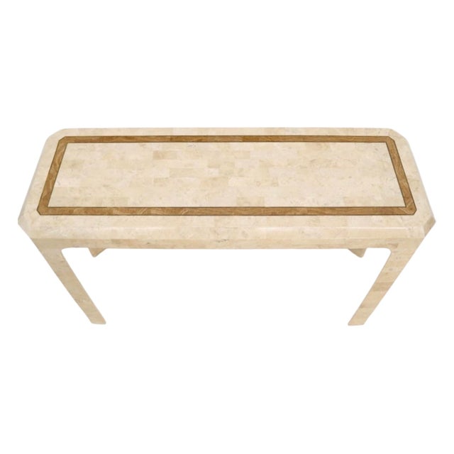Mid-Century Modern Tessellated Fossil Console Sofa Table Attributed to Maitland Smith For Sale - Image 3 of 9