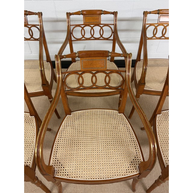 1960s Set of 6 Governor Alston Arm Chairs From Baker For Sale - Image 5 of 12