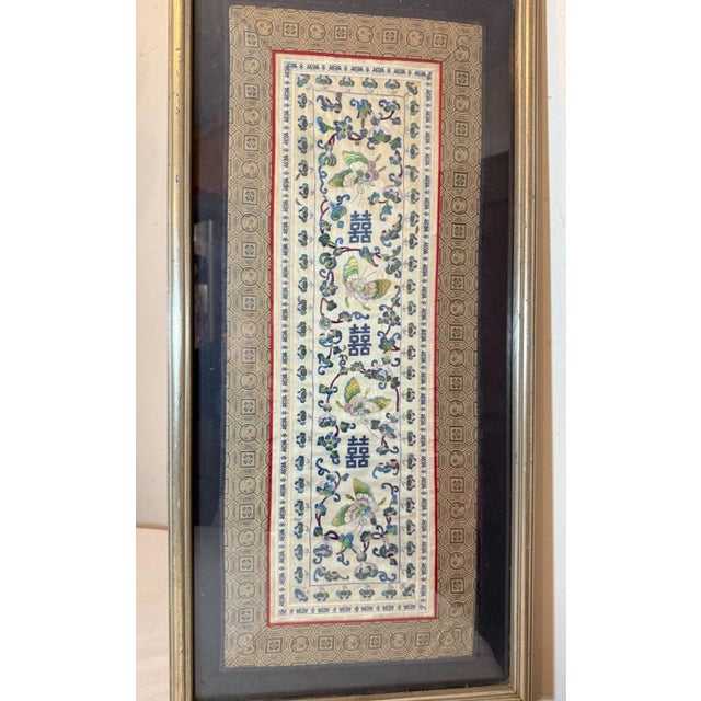 19th Century Antique Chinese Hand Embroidery Silk 1800's Ornate Qing Dynasty Needlepoint For Sale - Image 5 of 10