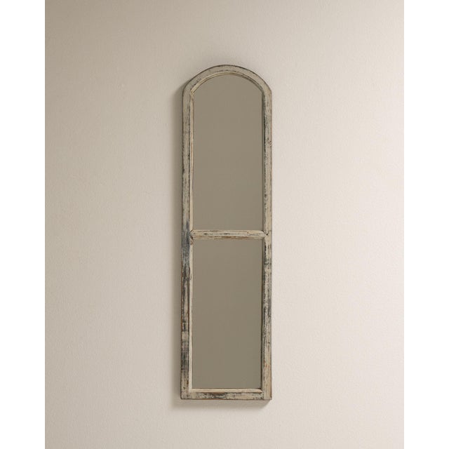 Early 20th Century France Antique White Wood Mirror For Sale - Image 4 of 8