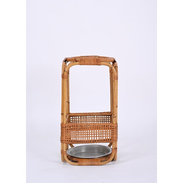 Italian Bamboo and Wicker Umbrella Stand by Franco Albini, 1960s For Sale - Image 12 of 18