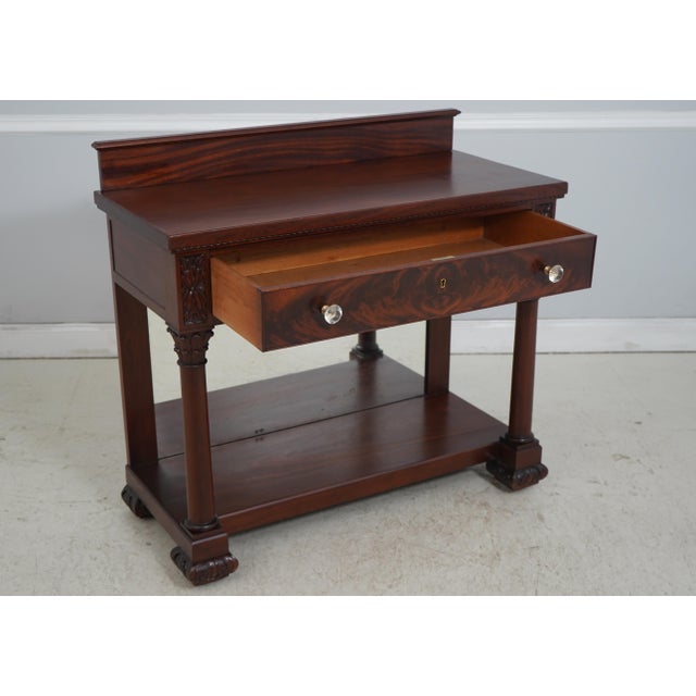Traditional Antique Empire Mahogany 1 Drawer Buffet Server For Sale - Image 3 of 18