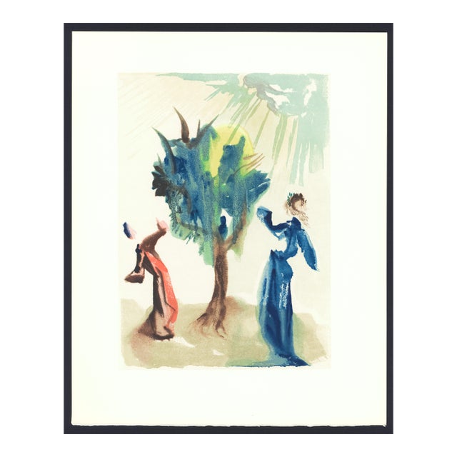 1963 Dalí Divine Comedy Engraving Purgatoire Chant 24 "L'Arbre Du Châtiment" (Tree of Punishment) For Sale