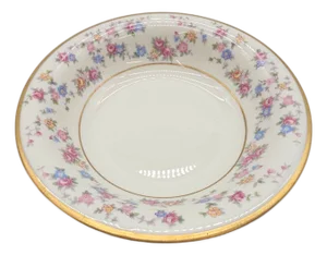 Vintage Reverie Lamberton Floral Porcelain Ice Cream Bowls With Gold Rim – Set of 12