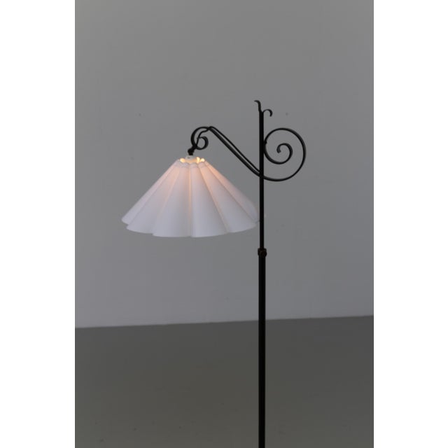 Art Deco Danish Tripod Floor Lamp in Wrought Iron, 1940s For Sale - Image 13 of 18