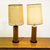 Wood 1960s Mid Century Modern Lamp Set Table Light Lighting Gruvwood Walnut Cane Shade Pair For Sale - Image 7 of 11