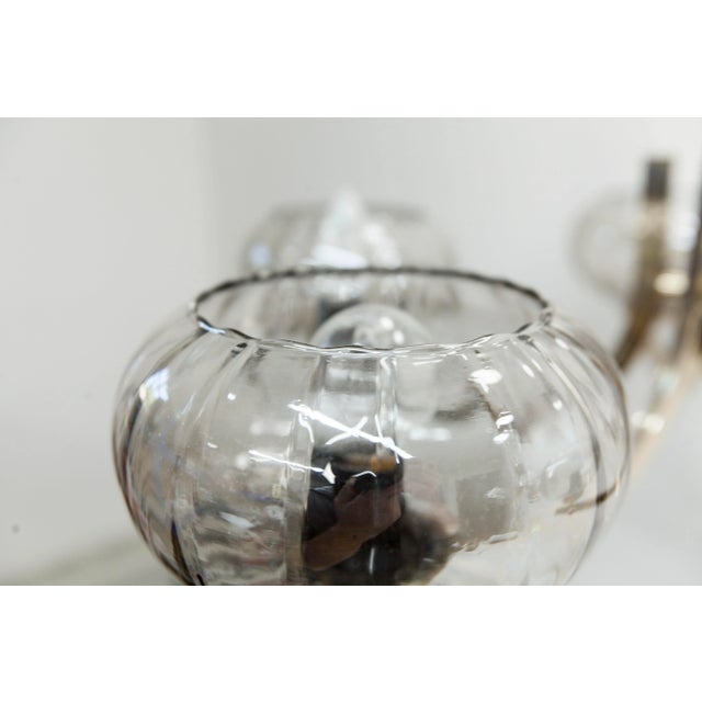 Mid-Century Modern Black and Gold Chandelier with Transparent Glass from See Delmas, 1960s For Sale - Image 3 of 18