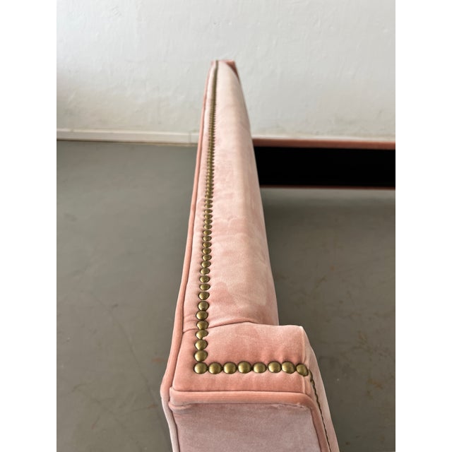 Textile Mitchell Gold Bob Williams Pink Velvet Queen Bed For Sale - Image 7 of 9