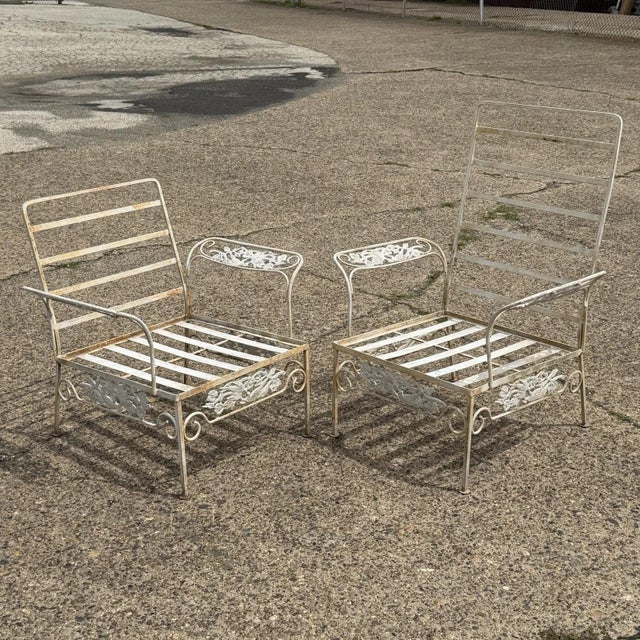 Vintage Russell Woodard "Kissing Birds" Wrought Iron Patio Lounge Chair - Pair For Sale - Image 17 of 17
