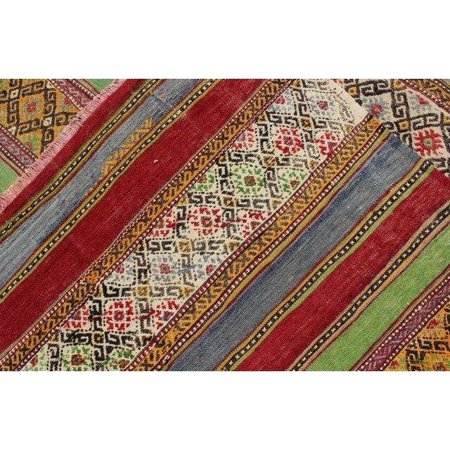Fine Weave Turkish Kilim With Embroidery For Sale - Image 12 of 13