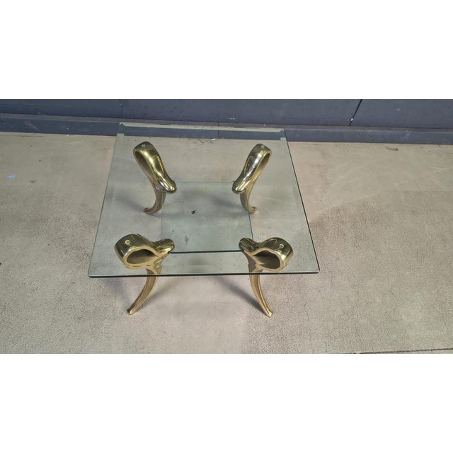Brass and Glass Coffee Table, 1970s For Sale - Image 12 of 13