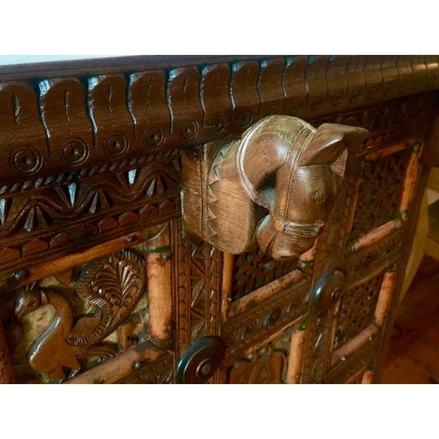 Damchiya Indian Cabinet With Green Marble Top For Sale - Image 4 of 9