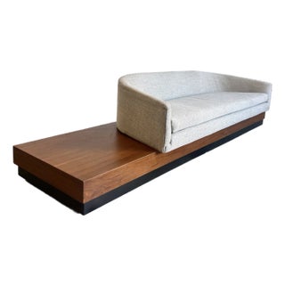 Mid Century Walnut Platform Cloud Sofa by Adrian Pearsall for Craft Associates For Sale