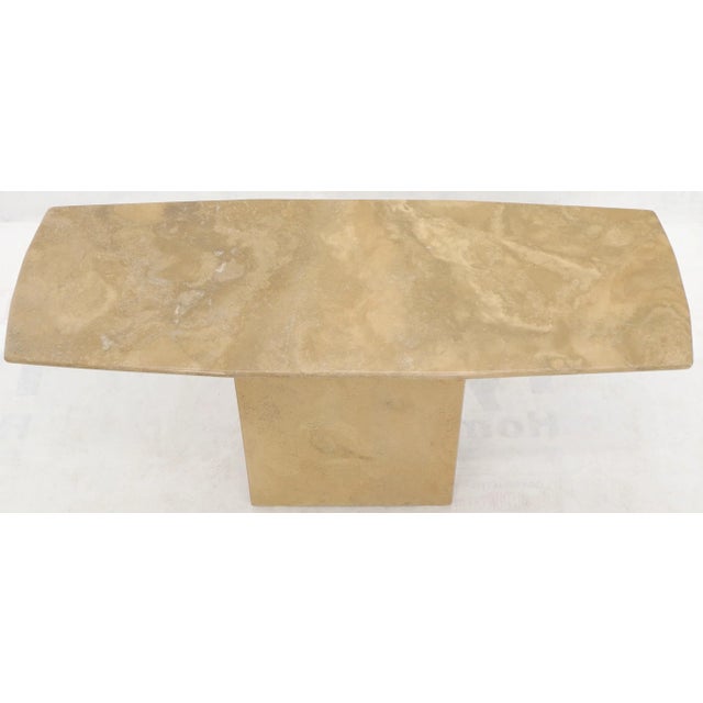 Mid-Century Modern Marble or Travertine Single Pedestal Console For Sale - Image 4 of 11