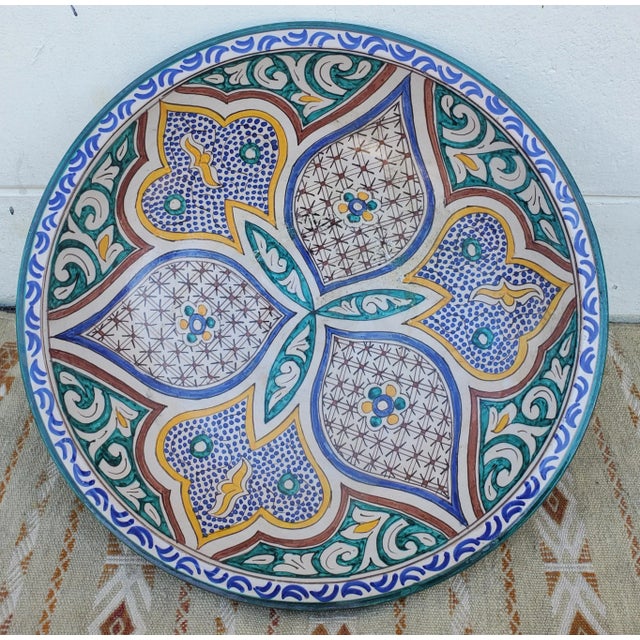 Extra Large Vintage Moroccan Plate / Bowl 1 For Sale In Orlando - Image 6 of 7