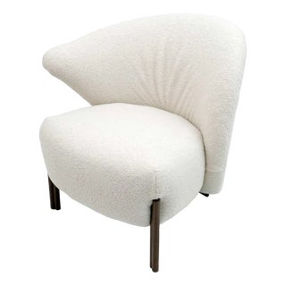 Postmodern Italian Bouclè Lounge Chair, 1980s For Sale