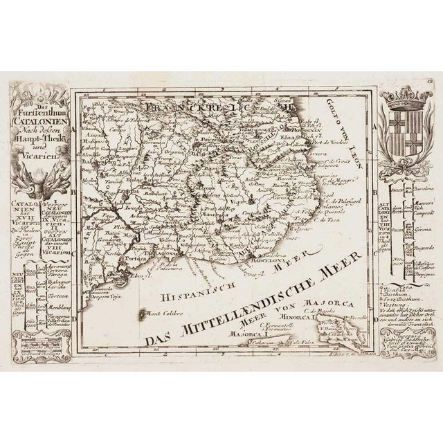 Vintage Map of Catalonia For Sale