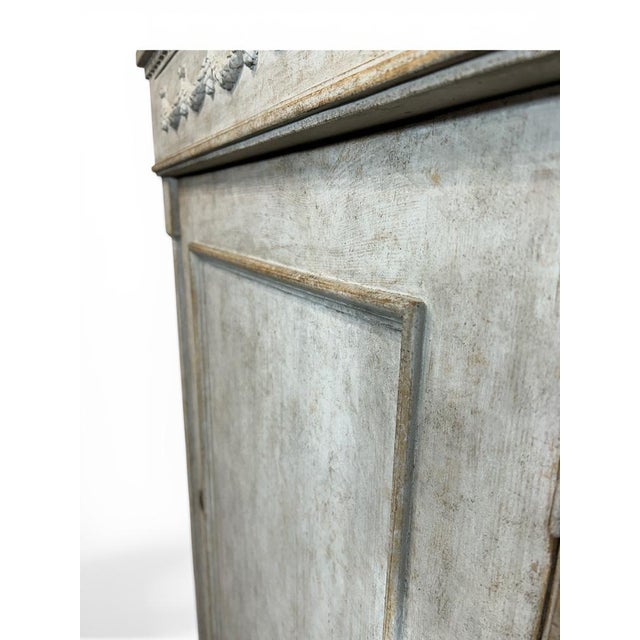 Gray Gustavian Linen Cupboard, 1880s For Sale - Image 8 of 9