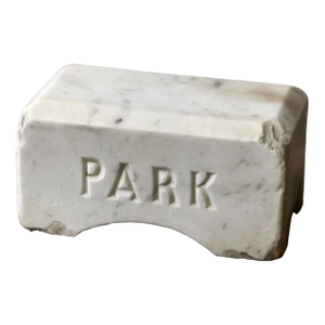 Antique Marble Block Engraved "Park," Circa Early 20th Century