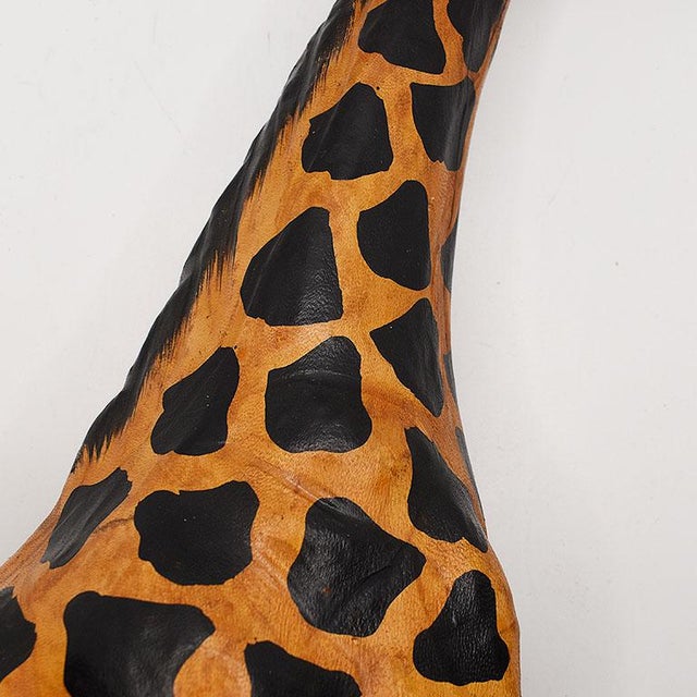 Tall African Papier-Mâché Giraffe With Leather Ears For Sale - Image 4 of 5