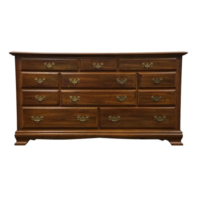 Cresent Furniture Solid Cherry Traditional Style 62" Eleven Drawer Dresser 2245 For Sale