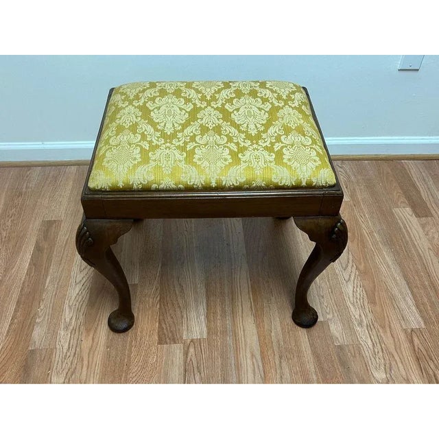 Early 20th Century Antique Queen Anne Mahogany Stool For Sale - Image 4 of 10