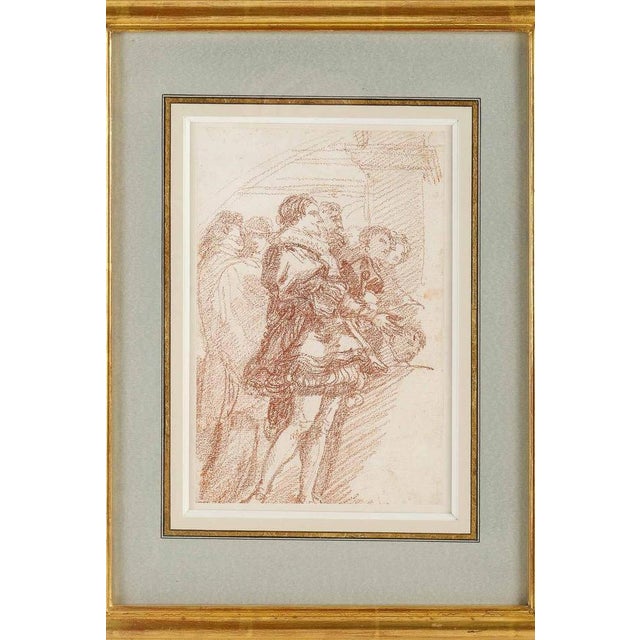 Jean Robert Ango, Figurative Scene, 1700s, Sanguine on Paper, Framed For Sale - Image 6 of 6
