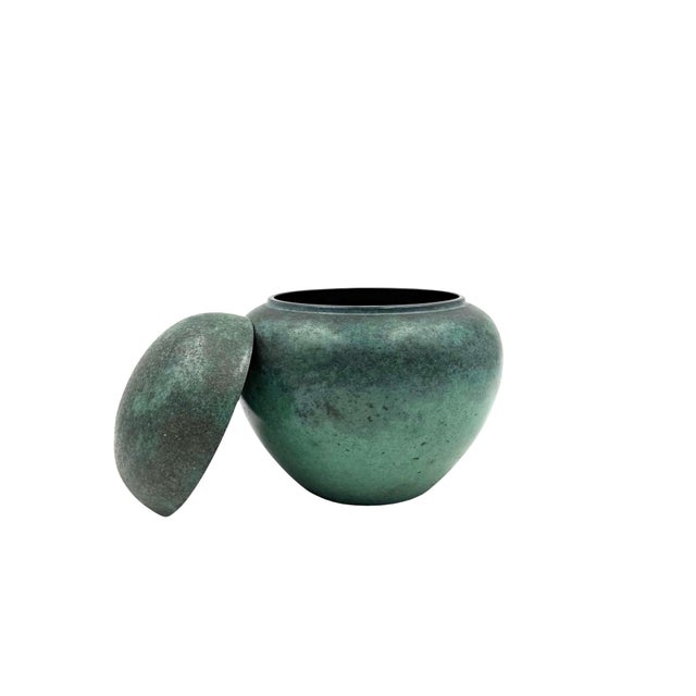 Art Deco Art Deco Green Vase / Potiche Ikora Series, Paul Haustein, WMF Germany Ca. 1925 For Sale - Image 3 of 13
