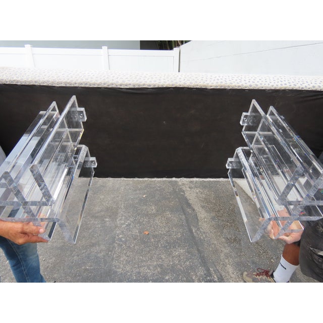 Transparent Mid Century Modern Long Lucite End of the Bed Dining Table Bench 6374 For Sale - Image 8 of 18