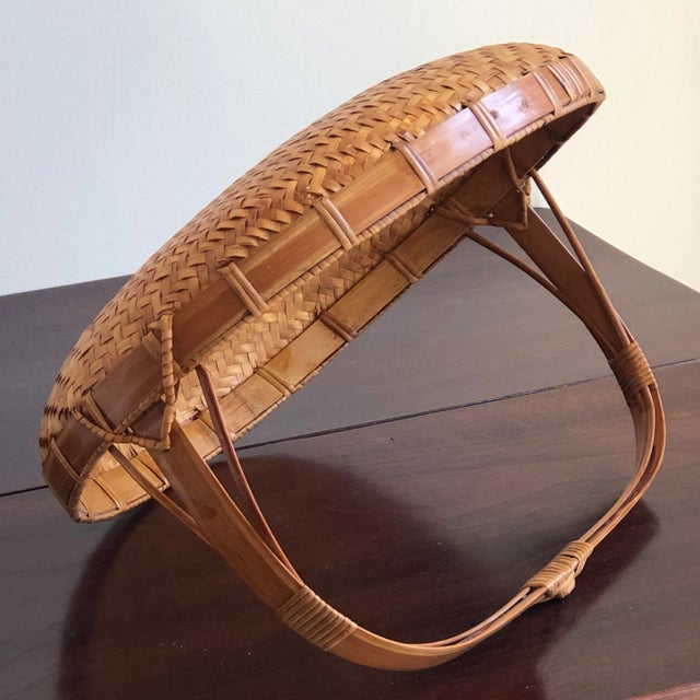 Mid-20th Century Handwoven Chinese Basket For Sale - Image 4 of 13