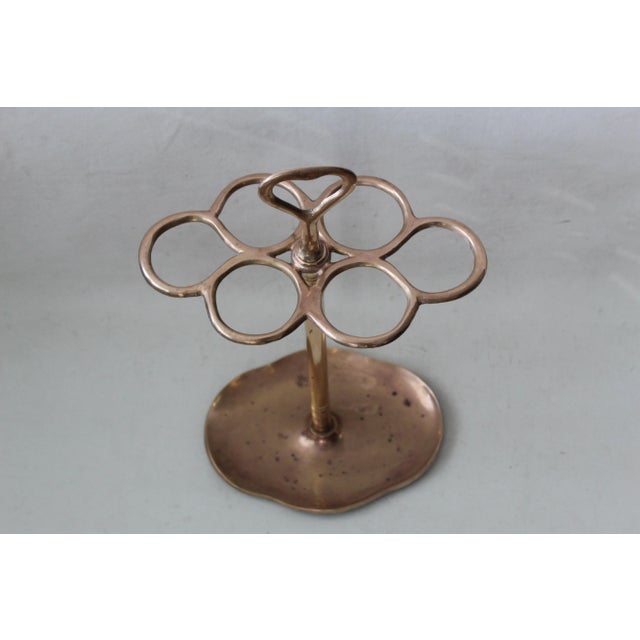 Vintage Mid Century Six Ring Sectional Brass Umbrella Stand For Sale - Image 4 of 9