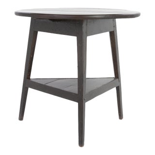 Mid 19th Century English Rustic Painted Cricket Table with Triangular Lower Shelf For Sale