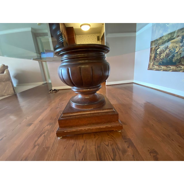 1980s Traditional Wood And Glass Dining Table Chairish