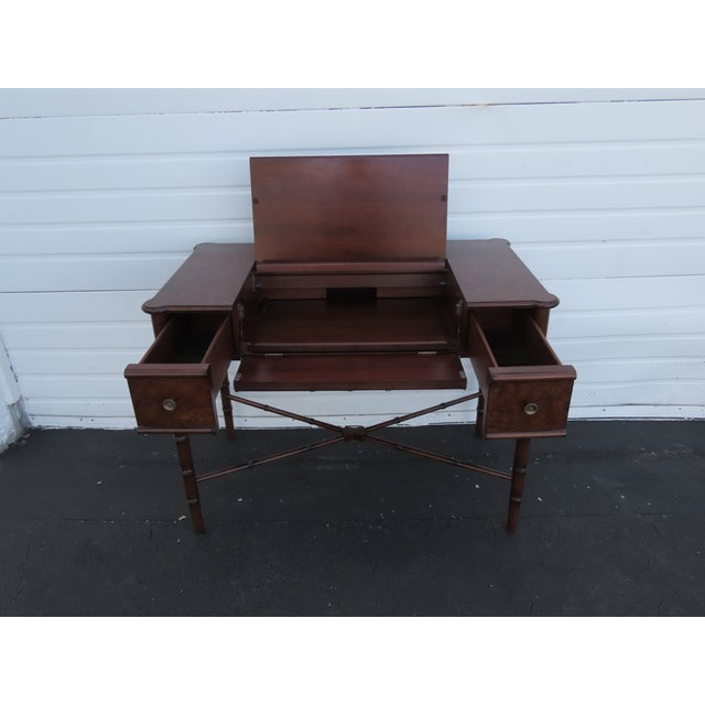 Hollywood Regency Henry Link Bali Hai Style Faux Bamboo Computer Desk 6438a For Sale - Image 15 of 16