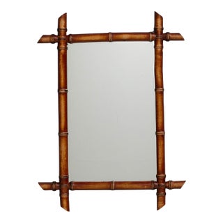 19th Century French Faux Bamboo Mirror For Sale