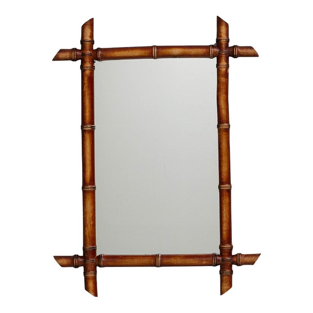 19th Century French Faux Bamboo Mirror For Sale