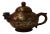 Chinese Zisha Clay Brown Golden Scenery Teapot Display For Sale