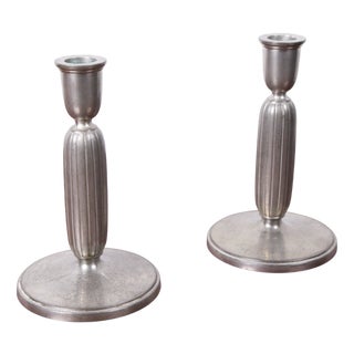 Vintage Danish Art Deco Candleholders by Just Andersen, 1930, Set of 2 For Sale