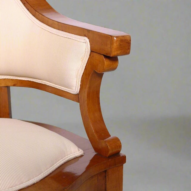 Biedermeier Pair of Antique Biedermeier Cherrywood Armchairs, Attr. to Joseph Danhauser For Sale - Image 3 of 18